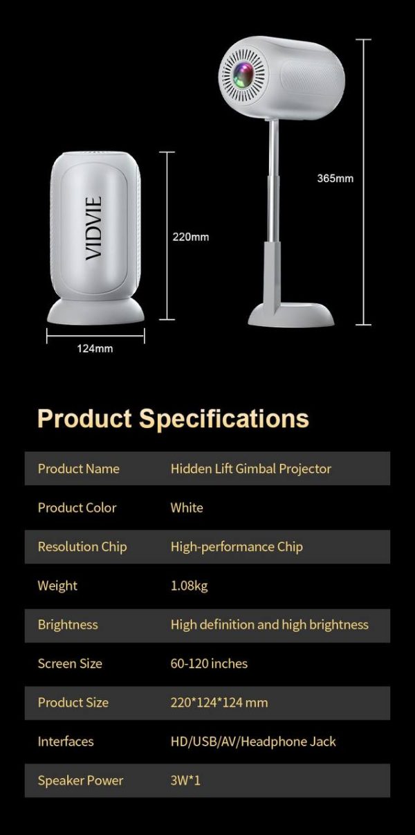 ویدئو پروژکتور VIDVIE Intelligent Projector - Image 4