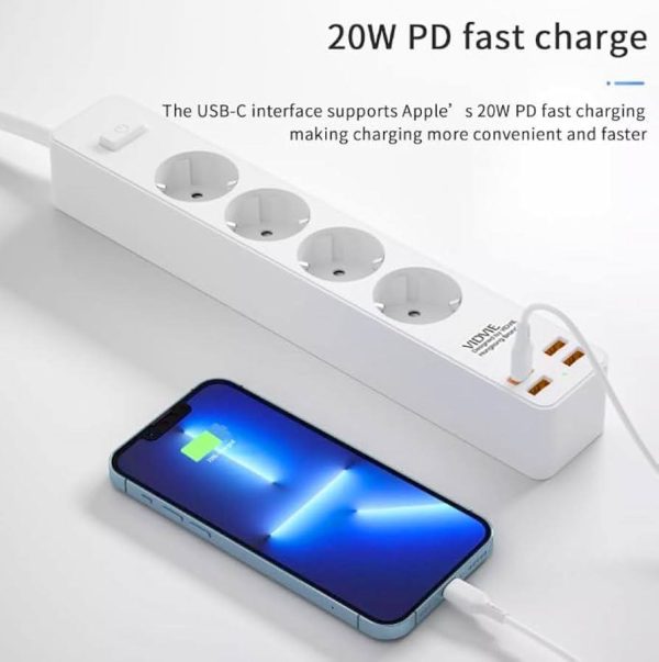 شارژر PD و چندراهی VIDVIE POWER STRIP