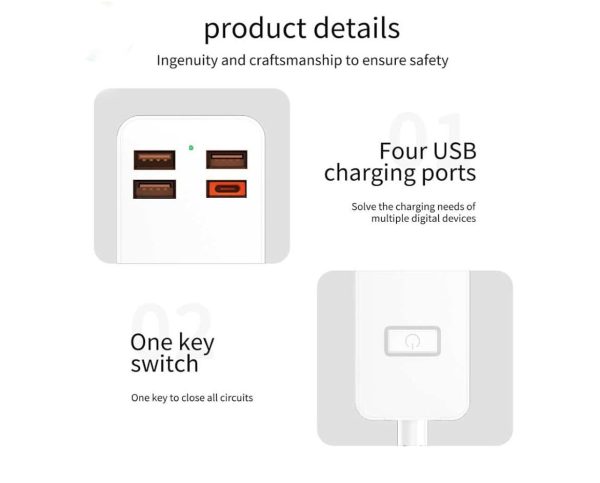 شارژر PD و چندراهی VIDVIE POWER STRIP - Image 2